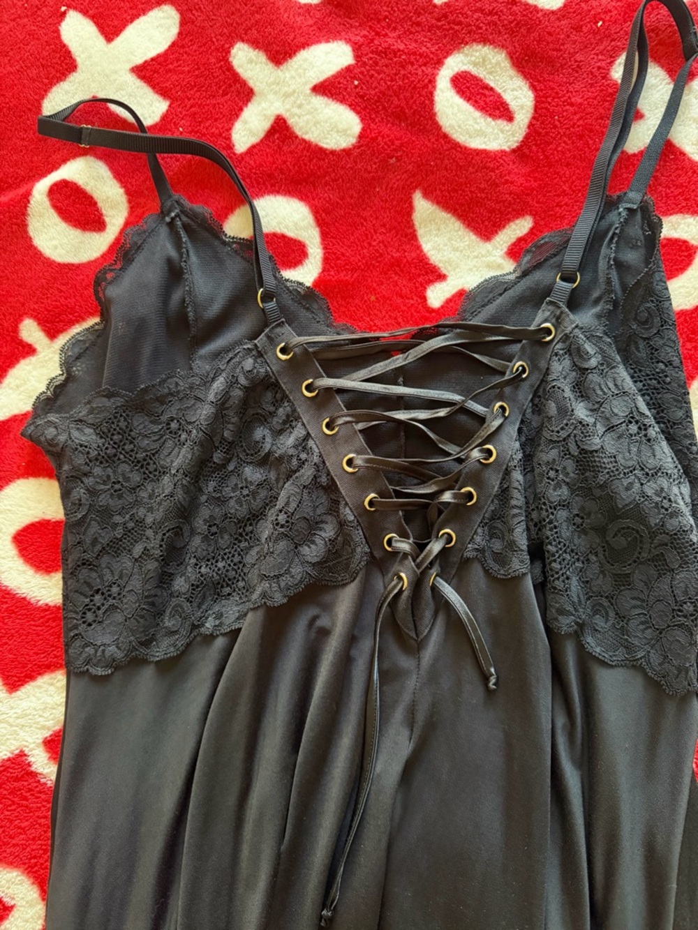 🔘WE ARE HAH Lace up midi dress with lace trim - Picture 4 of 4